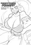 anthro big_breasts blush breasts clothed clothing comic cover cover_art cover_page duo english_text female fish frisk_(undertale) hi_res huge_breasts human mammal marine mindwipe monochrome text undertale undertale_(series) undyne