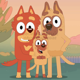 alternate_universe anthro ball brown_body brown_ears brown_fur brown_hair brown_tail cricket_(sport) cricket_ball dusk ear_piercing facial_hair facial_piercing family female fence field fur future gloves_(marking) group group_photo hair hand_on_arm hand_on_hip happy head_tuft hill holding_another holding_arm holding_ball holding_object leg_markings lip_piercing looking_at_viewer male male/male markings messy_hair multicolored_body multicolored_fur nose_piercing open_mouth outside piercing red_body red_ears red_fur red_hair red_tail shadow sky smile socks_(marking) tail teeth trio tuft jezz_panda bluey_(series) digger_(bluey) fan_character tiny_c_(bluey) australian_kelpie canid canine canis domestic_dog great_dane herding_dog mammal mastiff mixed_breed molosser pastoral_dog sheepdog 1:1 absurd_res hi_res daughter_(lore) father_(lore) parent_(lore)