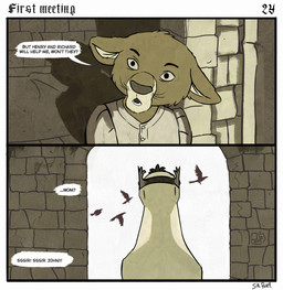 age_difference anthro clothing crown dialogue duo ears_flat etiquette female flashback flying headgear male offscreen_character older_anthro older_female open_mouth sitting spread_wings standing stone_floor stone_wall text timid wall_(structure) whiskers window wings younger_anthro younger_male sir_paulus disney robin_hood_(disney) prince_john avian bird corvid corvus_(genus) felid feline lion mammal oscine pantherine passerine raven comic english_text hi_res mother_(lore) mother_and_child_(lore) mother_and_son_(lore) parent_(lore) parent_and_child_(lore) parent_and_son_(lore) son_(lore)