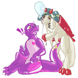 anthro balloon duo handing_over holding_balloon inflatable male open_mouth pool_toy simple_background smile tail unknown_artist zoran animate_inanimate dinosaur living_inflatable prehistoric_species reptile saurischian scalie theropod tyrannosaurid tyrannosauroid tyrannosaurus tyrannosaurus_rex hi_res