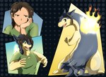 burning burnt_clothing clothing feral fur fur_growth growth male solo torn_clothing transformation transformation_sequence dexterthekobold nintendo pokemon generation_2_pokemon pokemon_(species) typhlosion hi_res