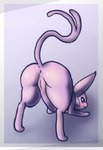 anus ass_up blush butt digital_media_(artwork) eeveelution espeon female feral fur generation_2_pokemon genitals kekitopu looking_at_viewer looking_back looking_back_at_viewer mammal nintendo pokemon pokemon_(species) pussy raised_tail rear_view simple_background solo tail