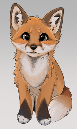 :3 ambiguous_gender brown_body brown_ears brown_eyes brown_fur brown_nose cat_smile cheek_tuft closed_smile dipstick_tail facial_tuft feral fur gradient_background head_tuft inner_ear_fluff looking_at_viewer markings mouth_closed multicolored_body multicolored_fur neck_tuft orange_body orange_fur simple_background sitting smile solo tail tail_markings tan_body tan_fur text tuft whisker_spots whiskers white_body white_fur feve canid canine fox mammal red_fox true_fox 2026 artist_name hi_res