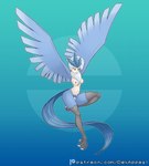 animal_humanoid areola articuno avian avian_feet avian_humanoid avian_legs blue_body blue_feathers blue_hair breasts dex_appeal erect_nipples european_mythology feathered_wings feathers feet flaccid generation_1_pokemon genitals greek_mythology gynomorph hair harpy hi_res humanoid intersex legendary_pokemon monster_girl_(genre) mythological_avian mythological_creature mythology navel nintendo nipples nude pale_skin penis penis_peek pokemon pokemon_(species) pokemorph simple_background slim solo tail tail_feathers talons toes wings