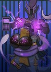 anthro big_breasts brainwashing breasts captured coiling coiling_another defeated duo female hypnosis male male/female mind_control smile tail tail_coil tail_wrapped anonymous_artist nintendo pokemon anubian_jackal canid canine canis generation_1_pokemon jackal legendary_pokemon mammal mewtwo pokemon_(species) absurd_res hi_res