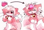 4_fingers ambiguous_gender anthro anthro_focus bell clothing collar disembodied_hand duo fingers fluffy fluffy_tail fur hair headpat heart_symbol jingle_bell kemono legwear multicolored_body multicolored_fur multicolored_hair pawpads paws petting pink_body pink_eyes pink_fur pink_hair solo_focus tail thigh_highs white_body white_fur white_hair pinkpoffinz puffi_(pinkpoffinz) canid canine domestic_cat felid feline felis fox hybrid mammal 2024 digital_media_(artwork) hi_res nonbinary_(lore)