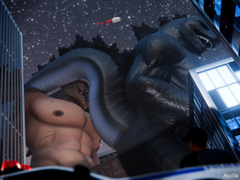 2_horns abdominal_bulge abs aircraft anal anal_penetration anthro anthro_on_anthro anthro_penetrated balls biceps big_balls big_butt big_muscles big_penis black_body black_scales black_skin brown_body brown_fur brown_scales bubble_butt building butt camera city cityscape claws clothing cosmic_background crowd_watching duo dutch_angle erection evening exhibitionism faceless_character faceless_human faceless_male fingers foreskin fur genitals glans glistening glistening_body glistening_butt glistening_scales glistening_skin glowing glowing_eyes group hand_on_belly hand_on_hip happy hat headgear headwear helicopter horn huge_balls huge_butt huge_muscles huge_penis huge_thighs humanoid_genitalia humanoid_penis hyper hyper_balls hyper_genitalia hyper_penis internal internal_anal interspecies jacket larger_male larger_sub light logo looking_at_another looking_pleasured looming looming_over macro macro_focus male male/male male_penetrated male_penetrating male_penetrating_male manly moon muscular muscular_anthro muscular_arms muscular_male muscular_thighs night nipples nude nude_macro nude_male on_bottom on_top outside pecs penetration penile penile_penetration penis penis_in_ass pink_glans police police_officer power_bottom public public_nudity retracted_foreskin reverse_cowgirl_position road scales seductive sex sharp_teeth size_difference sky skyscape skyscraper smile spikes star starry_background starry_sky street submissive tail teeth thick_arms thick_penis thick_tail thick_thighs tongue topwear vehicle vein veiny_penis yellow_sclera maulclaw chocoscorner_(modeler) vulgarvictor_(modeler) bethesda_game_studios fallout godzilla_(series) microsoft obsidian_entertainment toho daddyclaw_(vulgarvictor) godzilla deathclaw human kaiju mammal monster reptile scalie 2026 3d_(artwork) 4:3 artist_logo blender_(artwork) colored digital_media_(artwork) hi_res watermark
