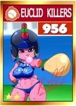 anthro ball baseball_(ball) baseball_card blowing_bubble_gum blue_eyes breasts bubble bubble_gum camel_toe candy card card_template clothed clothing dessert female food gum heart_font heart_symbol inflating looking_at_viewer number panties pinata solo star star_polygon text underwear lonbluewolf scp_foundation scp-956 animate_inanimate living_pinata 2020 english_text hi_res