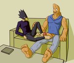 aged_up anthro barefoot big_penis clothed clothing duo feet foot_fetish foot_focus foot_play footjob for_a_head furniture genitals grin humanoid_feet male male/male muscular muscular_male penis plantigrade sex smile sofa soles teasing toes yellowpower my_hero_academia fumikage_tokoyami koji_koda animal_head animal_humanoid avian bird corvid corvus_(genus) human humanoid hybrid mammal mutants oscine passerine raven