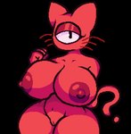 1_eye big_breasts breasts eyelashes female fur genitals half-closed_eyes narrowed_eyes nipples nude pussy red_body red_fur solo thick_thighs whiskers analog_worm domestic_cat felid feline felis mammal digital_media_(artwork) pixel_(artwork)