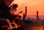 black_hair detailed_background eyewear feral hair hooves male motorcycle sitting smoking solo sunglasses vehicle rodrigues404 hasbro my_little_pony fan_character equid mammal animated short_playtime