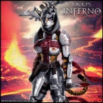 anthro armor black_border border breasts chainmail clothing coif cross crucifix crusader cuisse female gauntlets gloves handwear hell lava medieval melee_weapon nipple_piercing nipples pauldron piercing polearm rerebrace scythe solo stake stripes tail templar text vambrace weapon weapon_on_back rastaban_coal dante's_inferno dante_alighieri victoria_vanerik_(rastaban_coal) felid mammal pantherine tiger 1:1 hi_res url