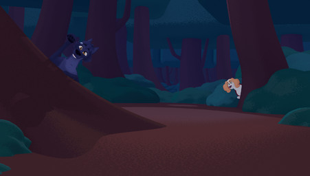 behind_tree black_body black_ears black_fur black_hair black_nose brown_body brown_ears brown_eyes brown_fur brown_nose duo feral forest front_view fur gesture green_eyes grey_body grey_fur hair looking_at_viewer male multicolored_body multicolored_fur night on_model outside plant quadruped shrub smile teeth tree two_tone_body two_tone_fur waving white_body white_fur ice_nova belfort_and_lupin belfort_(belfort_and_lupin) lupin_(belfort_and_lupin) bird_dog canid canine canis domestic_dog hunting_dog hybrid mammal wolf wolfdog 2025 3d_(artwork) digital_media_(artwork)