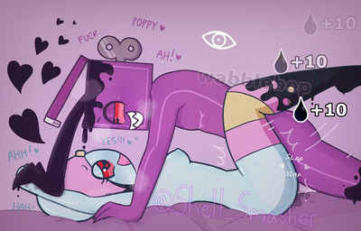 anthro bed breasts eye_contact female for_a_head furniture hand_holding happy happy_sex heart_pupils heart_symbol looking_at_another lovers_moment lying male male/female moaning_name on_bed red_eyes scar sex small_breasts smile smiling_at_another smiling_at_partner text wabbleballs blushcrunch_studio dandy's_world roblox boxten_(dandy's_world) poppy_(dandy's_world) t.boxten_(dandys_world) t.poppy_(dandys_world) object_head twisted_(dandy's_world)