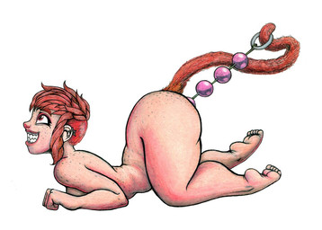anal anal_bead_pull anal_beads anal_beads_in_ass anal_penetration animal_tail biped bottom_heavy breasts butt ear_piercing eyelashes feet female freckled_arms freckled_back freckled_butt freckled_face freckled_shoulders freckles fur hair nude object_in_ass penetration piercing prehensile_tail red_body red_eyes red_fur red_hair sex_toy sex_toy_in_ass sex_toy_insertion short_hair side_view simple_background smile solo tail tan_body tan_skin white_background tezca_nahuac nimona nimona_(nimona) humanoid tailed_humanoid traditional_media_(artwork)