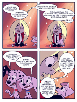 black_spots dialogue duo female feral fur male speech_bubble spots text white_body white_fur elibear gjtproductions 101_dalmatian_street 101_dalmatians disney dolly_(101_dalmatians) dorothy_(101_dalmatians) dylan_(101_dalmatians) hunter_de_vil canid canine canis dalmatian domestic_dog human mammal 3:4 absurd_res comic english_text hi_res