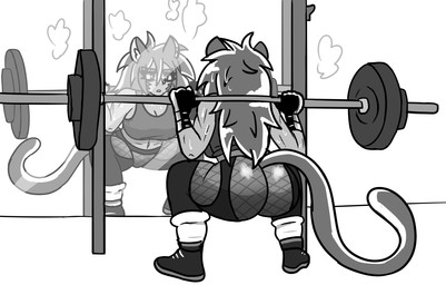 big_butt bodily_fluids bottomwear butt clothing crouching exercise female footwear garter_belt_leggings gloves handwear mirror muscular muscular_female muscular_humanoid pants shoes solo sweat tight_clothing weightlifting workout yoga_pants darkwolfhybrid meme_clothing wolfpack_x wolfie_(wolfpack_x) animal_humanoid domestic_cat felid feline felis humanoid mammal mammal_humanoid hi_res meme monochrome