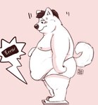 anthro belly belly_overhang big_butt biped briefs briefs_only bulge butt chubby_cheeks clothed clothing fur male male_anthro nipples obese obese_anthro obese_male overweight overweight_anthro overweight_male pecs plantigrade solo tighty_whities topless topless_anthro topless_male underwear underwear_only white_briefs white_clothing white_underwear t_cayoti canid canine canis domestic_dog mammal digital_drawing_(artwork) digital_media_(artwork) hi_res portrait shaded