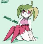 blush clothing female legwear looking_at_viewer not_furry plant simple_background solo stem stockings text thick_thighs underwear pongldr nintendo pokemon elemental_creature elemental_humanoid flora_fauna generation_7_pokemon humanoid plant_humanoid pokemon_(species) pokemon_humanoid steenee url