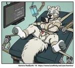 animal_genitalia animal_penis ankle_cuffs anthro asylum balls bdsm black_snout blue_eyes bondage border bound canine_genitalia canine_penis clothing cuff_(restraint) examination_table footwear fur gag gagged genitals inflatable_gag long_tail machine male medical muzzle_(object) muzzled penetration penis penis_milking_machine penis_tip restraints round_ears screen sheath simple_background socks solo straitjacket straps tail text urethral urethral_penetration white_body white_border white_clothing white_ears white_footwear white_fur white_socks white_tail kemira paradoxicalotter mammal mustelid otter 2019 artist_name digital_drawing_(artwork) digital_media_(artwork) url