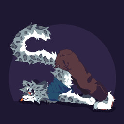 anthro big_tail bottomwear clothing female pants pawpads paws red_eyes shirt t-shirt tail tongue tongue_out topwear li_mol felid leopard mammal pantherine digital_media_(artwork) hi_res pixel_(artwork)
