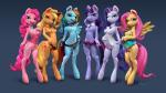 16:9 2016 3d_(artwork) anthro anthrofied applejack_(mlp) bedroom_eyes belt blonde_hair blue_body blue_eyes blue_fur bottomless bottomwear breasts choker clothed clothing collar corset cowboy_hat cutie_mark digital_media_(artwork) ear_piercing earth_pony equid equine erect_nipples feathered_wings feathers female fingerless_gloves fluttershy_(mlp) freckles friendship_is_magic fur genitals gloves green_eyes group hair half-closed_eyes hand_behind_head hand_on_butt hand_on_hip handwear hasbro hat headgear headwear hi_res hooves horn horse jewelry lingerie long_hair looking_at_viewer mammal mostly_nude multicolored_hair my_little_pony mythological_creature mythological_equine mythology narrowed_eyes navel necklace necktie nipples open_mouth orange_body orange_fur piercing pink_body pink_fur pink_hair pinkie_pie_(mlp) pony purple_body purple_eyes purple_fur purple_hair pussy rainbow_dash_(mlp) rainbow_hair rarity_(mlp) runsammya seductive semi-anthro simple_background skirt small_breasts smile standing topless topwear twilight_sparkle_(mlp) unicorn wallpaper white_body white_fur widescreen wings yellow_body yellow_fur yellow_wings