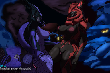 anus arched armor aroused breasts butt cave claws clitoris dialogue duo erect_nipples erection female female/female genitals glowing headgear helmet intersex machine mask maximum mecha metallic mission must nipples pure queencyrene ribbons spreading tail text true upcoming vehicle voyeur vulva watercraft wet what wide_hips work digital_extremes tencent warframe valkyr_(warframe) wisp_(warframe) alien bent humanoid robot robot_humanoid tenno 3:2 absurd_res detailed digital_media_(artwork) english_text hi_res line_art meme monochrome official_art sketch unfinished