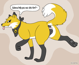 animal_genitalia animal_vulva anus butt canine_genitalia canine_vulva digitigrade dipstick_tail feet female female_feral feral fur genitals kerchief kerchief_only leg_markings markings mostly_nude neckerchief neckerchief_only neckwear pawpads puffy_anus quadruped question_mark socks_(marking) soles solo tail tail_markings talking_to_viewer text tilde_after_text tongue tongue_out vulva yellow_body yellow_fur xenoyia firesmartcanada ember_the_firesmart_fox canid canine fox mammal colored digital_media_(artwork) english_text hi_res