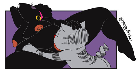 4_fingers 5_fingers accessory afro anthro black_body black_skin cunnilingus duo ear_piercing ear_ring erect_nipples eyelashes eyes_closed female fingers fur hand_behind_back hand_on_another's_head headband male male/female nipples on_model open_mouth oral overweight overweight_anthro overweight_female piercing pink_headband purple_background red_nose ring_piercing sex simple_background size_difference spread_legs spreading striped_body striped_fur stripes tongue tongue_out vaginal white_background granny_fricker fritz_the_cat bertha_(fritz) fritz_the_cat_(character) avian bird corvid corvus_(genus) crow domestic_cat felid feline felis mammal oscine passerine tabby_cat 2025 absurd_res digital_drawing_(artwork) digital_media_(artwork) english_description hi_res signature