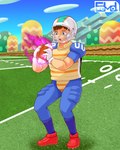 2022 aura ball chargin'_chuck cleats clothing edmol football_field football_helmet football_jersey football_player football_uniform gloves gridiron_ball handwear hi_res human koopa magic male mammal mario_bros nintendo scalie solo transformation