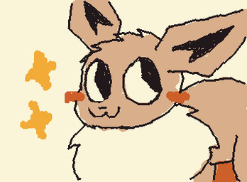 ambiguous_gender black_eyes black_inner_ear brown_body brown_ears brown_fur feral fur looking_aside simple_background solo stubbypubby nintendo pokemon eevee generation_1_pokemon mammal pokemon_(species) animated loop low_res