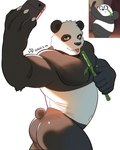 anthro bamboo barazoku biceps big_butt big_muscles blep butt claws fur holding_object kemono leaf male muscular muscular_anthro muscular_male navel nude pecs plant seductive selfie simple_background smile solo standing stick thick_thighs tongue tongue_out tuft white_background wood shan_yao_jun cartoon_network we_bare_bears panda_(we_bare_bears) bear giant_panda mammal 2024 4:5 absurd_res dated hi_res signature