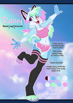 anthro biped bottomwear breasts claws clothed clothed_anthro clothed_female clothing countershade_torso countershading ear_piercing feet female fingers front_view fully_clothed fully_clothed_anthro fully_clothed_female fur hair inner_ear_fluff legwear navel open_mouth open_smile piercing simple_background smile solo standing tail teeth thigh_highs toes tongue topwear tuft ei-ka canid canine canis domestic_dog mammal 2026 digital_drawing_(artwork) digital_media_(artwork) hi_res