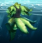 2_penises 4_arms 4_nipples 4_pecs anthro balls big_balls big_penis big_tail bottomless claws clothed clothing diphallism finger_claws foreskin genitals horizontal_diphallism huge_balls huge_penis hyper hyper_balls hyper_foreskin hyper_genitalia hyper_penis male multi_arm multi_genitalia multi_limb multi_nipple multi_pecs multi_penis muscular nipples pecs penis shirt solo swimming tail tank_top toe_claws topwear underwater vein veiny_penis water maxmulticroc max_(maxmulticroc) crocodile crocodilian reptile scalie hi_res