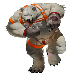 anthro armband barefoot bulge chest_tuft claws clothing detailed_bulge exclamation_point feet finger_claws fur gloves grey_clothing grey_gloves grey_handwear handwear harness inner_ear_fluff jockstrap male musclegut muscular muscular_anthro muscular_male navel orange_armband orange_harness pawprint_print simple_background solo toe_claws tuft underwear white_background white_body white_clothing white_fur white_inner_ear_fluff white_jockstrap white_underwear reservation_art bear mammal polar_bear ursine 1:1 2024 hi_res