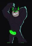 anthro balls claws erection fangs flexing genitals glowing glowing_eyes green_eyes green_penis male muscular muscular_anthro muscular_male nude pecs penis solo teeth seyrmo danny_phantom nickelodeon wulf_(danny_phantom) canid canine canis ghost mammal spirit wolf hi_res