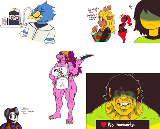anthro anthrofied apron apron_only big_breasts breasts clothing dialogue duo female freckles huge_breasts male muscular muscular_anthro muscular_female shortstack thick_thighs wide_hips signirsol deltarune undertale_(series) berdly kris_dreemurr noelle_holiday ramb_(deltarune) susie_(deltarune) avian bird deer dinosaur human mammal new_world_deer plugboy prehistoric_species reindeer reptile scalie soul_(undertale) meme