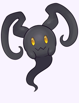 2_antennae antennae_(anatomy) black_body floating ghost_tail looking_at_viewer no_sclera owo simple_background solo tail white_background yellow_eyes zeg_yoros orvil sphere_creature waddling_head hi_res