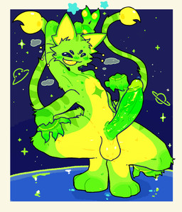 anthro balls big_penis claws fur genitals green_body green_fur humanoid_genitalia humanoid_penis looking_at_viewer male paws penis scrotum_flap solo space star stripes tail fe7r8iode regretevator roblox the_axolotl_sun gnarpy alien domestic_cat felid feline felis gnarpian mammal digital_media_(artwork) hi_res