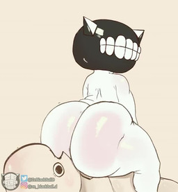 anus barely_visible_anus big_butt butt duo for_a_head huge_butt not_furry nude simple_background thick_thighs twerking ze_blackball.d anon blackball_(ze_blackball.d) human mammal object_head 2d_animation animated frame_by_frame no_sound short_playtime video