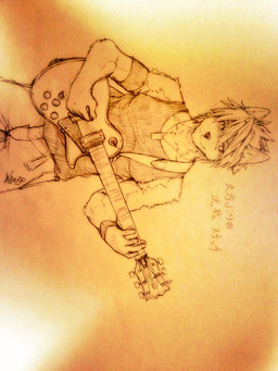 anthro clothing electric_guitar guitar holding_object male muscular muscular_anthro muscular_male musical_instrument plucked_string_instrument smile solo string_instrument text indeigo morenatsu kouya_aotsuki canid canine canis domestic_dog husky mammal nordic_sled_dog spitz 2015 3:4 japanese_text translation_request