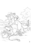 alternate_species anthro bouncyotter bovid bovine breasts breasts_and_teats bucket cattle container duo eyes_closed female flinters flinters_(character) greyscale half-closed_eyes hi_res hooves horn kangaroo licking licking_lips licking_own_lips macropod male male/female mammal marsupial monochrome narrowed_eyes nipple_chain nipple_leash nipple_piercing nipple_ring nipples open_mouth piercing plant ring_piercing tail tail_pull tail_tuft teats tongue tree tuft udder_piercing udders