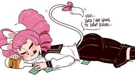 5_fingers accessory alcohol asian_clothing banknote beverage blush bodily_fluids bottle bottomwear bow_(feature) bow_accessory bow_ribbon buckteeth butt clothed clothing container dialogue drunk east_asian_clothing eyelashes eyes_closed female fingers fully_clothed fur furgonomics humanoid_hands japanese_clothing japanese_school_uniform knockout legwear light_body light_skin long_tail lying money motion_lines on_front pale_skin pigtails pink_body pink_fur raised_tail ribbons saliva school_uniform serafuku sharp_teeth side_view simple_background skirt sleep_talking sleeping solo speech_bubble stockings substance_intoxication tail tail_accessory tail_bow tail_ribbon teeth text unconscious uniform white_background white_body white_fur nuclearwasabi tera_online neonatta animal_humanoid elin humanoid mammal mammal_humanoid mouse_humanoid murid murid_humanoid murine murine_humanoid rodent rodent_humanoid english_text