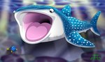 duo female feral laugh light light_beam open_mouth smile sunbeam sunlight throat tongue underwater underwater_scenery water kazuo_ichigama disney finding_dory finding_nemo pixar destiny_(finding_dory) dory_(finding_nemo) acanthurid carpet_shark fish marine regal_tang shark whale_shark hi_res