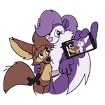 anthro duo electronics female phone plant vines unknown_artist prostokvashino tiny_toon_adventures warner_brothers fifi_la_fume tama-tama hybrid mammal mephitid skunk 1:1