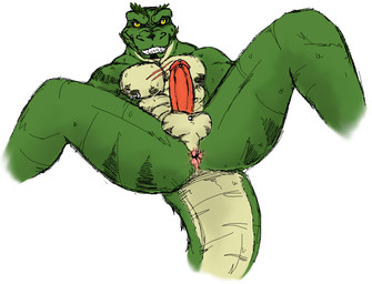 abs anthro anus balls fangs front_view genitals green_body grin humanoid_genitalia humanoid_penis looking_at_viewer male muscular muscular_anthro muscular_male nipple_piercing nipple_ring nipples nude pecs penis piercing presenting presenting_anus presenting_penis pupils ring_piercing simple_background slit_pupils smile solo spread_legs spreading teeth white_background yellow_balls yellow_body yellow_eyes crazydrak alex_(jrbart) alligator alligatorid crocodilian reptile scalie sketch