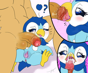 balls beak beak_fetish beak_play beak_sex beakjob becoming_erect bestiality bodily_fluids cum cum_in_beak cum_in_mouth cum_inside duo erection faceless_character faceless_human faceless_male female female_on_human feral feral_penetrated foreskin genital_fluids genitals human_on_feral human_penetrating human_penetrating_feral humanoid_genitalia humanoid_penis interspecies larger_human larger_male looking_pleasured male male/female male_on_feral nude open_beak open_mouth oral penetration penis pokephilia saliva sex simple_background sitting size_difference smaller_female smaller_feral smaller_penetrated tongue tongue_out vaginal_fluids vulva birdofanatic nintendo pokemon avian bird generation_4_pokemon human mammal piplup pokemon_(species) comic digital_drawing_(artwork) digital_media_(artwork) flat_colors signature
