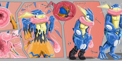 blue_body blue_fur blue_latex chastity_bulge chastity_device curious forced forced_transformation fur goo_transformation green_eyes latex latex_transformation lock_bulge lock_symbol male mask nasal_tube null_bulge null_bulge_squeeze pink_latex pokesuit spreading tendrils tongue transformation wearing_chastity_device yellow_body yellow_fur yellow_latex riggedreded nintendo pokemon gamingman89 generation_6_pokemon generation_7_pokemon goo_creature greninja latex_creature legendary_pokemon pokemon_(species) zeraora 2025 absurd_res hi_res