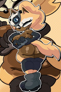anthro armwear big_breasts big_butt black_armwear black_clothing black_nose boots breasts brown_body brown_fur butt clothing eyelashes eyes_closed female footwear fur grey_boots grey_clothing grey_footwear looking_back mostly_nude rear_view shoes simple_background snaggle_tooth solo tan_background tan_body tan_fur thick_thighs wide_hips mschaox6 idw_publishing sega sonic_the_hedgehog_(comics) sonic_the_hedgehog_(idw) sonic_the_hedgehog_(series) whisper_the_wolf canid canine canis mammal wolf hi_res