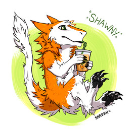 beverage chibi claws drinking drinking_straw fur holding_beverage holding_object looking_aside male pawpads side_view solo tail tail_tuft tuft skriitch shawny_(shawnvallance) sergal hi_res